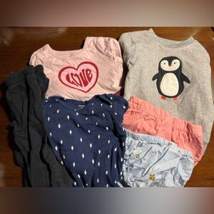 Lot of six items including Carter's Navy Bodysuit and other asst 18 mth clothes